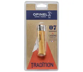 Opinel 7 Klapptaschenmesser 8 cm - Carbonklinge / Holzgriff