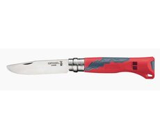 Opinel 7 Taschen-Klappmesser mit Pfeife, 7 cm roter Griff