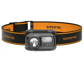 Superfire HL23 Stirnlampe orange-schwarz / 220lm / USB-C