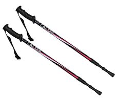 CALTER KOHALA 3-teiliges Paar schwarz-rosa / Trekkingstöcke / 65/110-135cm