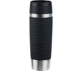 Emsa Travel Mug Waves Grande 0,5l schwarz / Thermobecher / Edelstahl