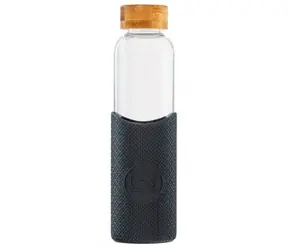 Neon Kactus Glasflasche mit Hülle schwarz 550 ml 
