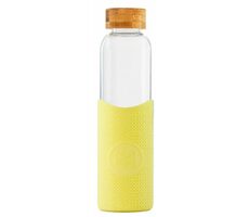 Neon Kactus Glasflasche mit Hülse gelb 550 ml