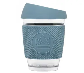 Neon Kactus Glass Kaffeebecher M 340 ml blau / 0,34 L / Glas 