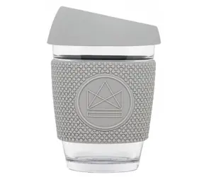 Neon Kactus Glass Kaffeebecher M 340 ml grau / 0,34 L / Glas 