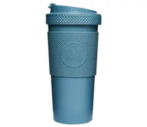Neon Kactus Thermobecher mit Doppelwand 600 ml blau / 0,6 L / Kunststoff 