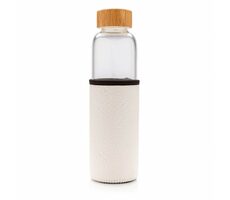 XD Design Glaswasserflasche mit Schutzhülle weiß 550 ml