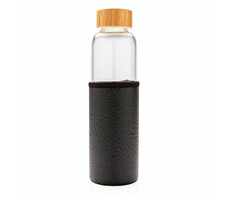 XD Design Glaswasserflasche mit Schutzhülle schwarz 550 ml
