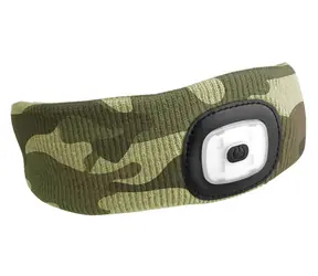 SIXTOL Stirnband mit Stirnlampe Camouflage / 180lm / wiederaufladbar / USB / Einheitsgröße / Baumwolle/PE