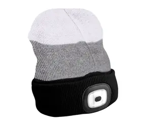 SIXTOL Stirnlampenkappe schwarz/grau/weiß / 180lm / wiederaufladbar / USB / Einheitsgröße / Baumwolle/PE