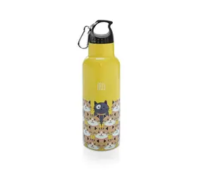 Iris Barcelona Kinder-Edelstahl-Thermosflasche Friends 500 ml gelb