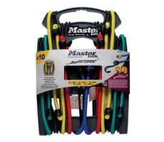 Master Lock 3043EURDAT Set mit 10 Gummibändern mit Haken 