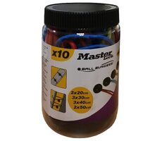 Master Lock 3258EURDAT Set mit 10 Spanngummis mit Kugeln 