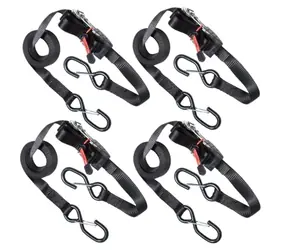 Master Lock 3056EURDAT Set mit 4 Befestigungsgurten mit Ratsche und Haken - 425 cm