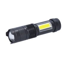 Solight WN49 LED Taschenlampe mit Zoom schwarz / wiederaufladbar / 100lm+70lm / Li ION