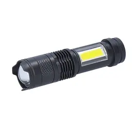 Solight WN49 LED Taschenlampe mit Zoom schwarz / wiederaufladbar / 100lm+70lm / Li ION