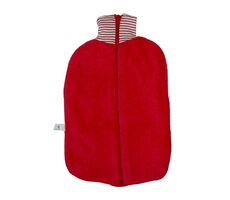Hugo Frosch Cherry - Öko Classic Comfort Wärmflasche mit Bio-Baumwollbezug mit Reißverschluss - Rot