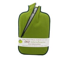 Hugo Frosch Eco Classic Comfort Wärmflasche mit Softshell-Reißverschlussbezug, Grün