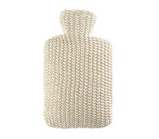 Hugo Frosch Classic Wärmflasche mit gestricktem Lurexbezug - Creme