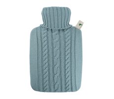Hugo Frosch Klassische Wärmflasche mit Strickbezug - Pastellblau