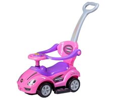 ECOTOYS Laufrad mit Geräuschen und Lenkstange Auto rosa / ab 3 Jahren