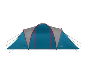 NILS Camp NC6031 Highland blau/grau / Familienzelt / für 6 Personen / 180+210+180 x 210 x 200 cm / Wassersäule: 4000 mm