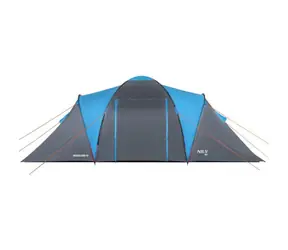 NILS Camp NC6431 Highland IV blau/grau / Familienzelt / 4 Personen / 125+200+125 x 210 x 190 cm / Wassersäule: 4000 mm