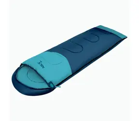 NILS Camp NC2008 blau/hellblau / Verlängerter Schlafsack / 185+30 cm x 75 cm / 12 °C | -2 °C