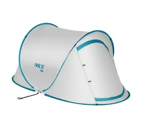 NILS Camp NC3743 grau / Selbstfaltbares Strandzelt / 120 x 220 x 95 cm