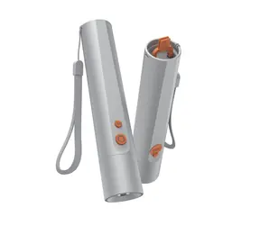 HAMA FL350-C LED-Taschenlampe, silber / wiederaufladbar / Aluminium / 350 lm / 100 m / 4 Modi + SOS / Diffusor / Tragegurt