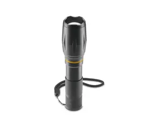 HAMA W200 LED-Taschenlampe / Aluminium / 200 lm / 180 m / 3 Modi / Zoom / COB / Tragegurt / Batterie