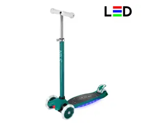 NILS Fun HLB1310 Dreirad-Kinderroller mit grüner LED-Beleuchtung