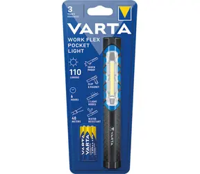 Varta Work Flex Pocket Taschenlampe schwarz / 3x AAA / 110 lm / Reichweite bis zu 40 m / IPX4