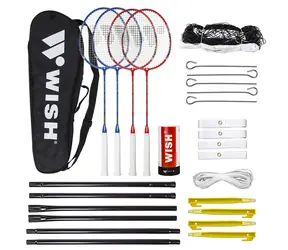 WISH Badminton-Set ALUMTEC 5566 rot-blau