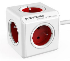 PowerCube Extended rot / Verlängerungskabel 230V / 1,5m / 5 Steckdosen