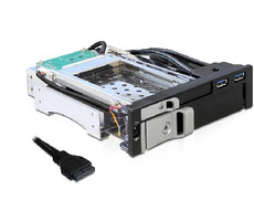 DeLock Ersatzrahmen 5,25" für 1x 2,5 + 1x 3,5 SATA HDD / 2 x USB 3.0 Ports