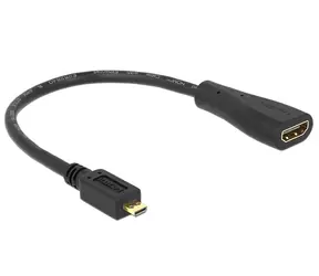 DeLock High Speed HDMI Kabel mit Ethernet - Micro D Stecker <-> A Buchse / 23 cm