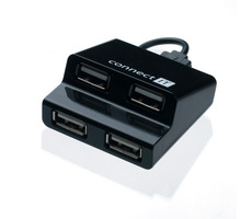 Connect IT STEP USB-Hub schwarz / 4X USB