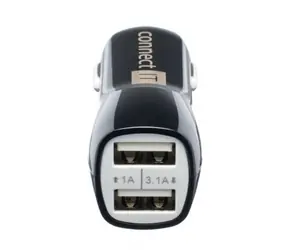 Connect IT CI-243 USB-Adapter für Auto-Zigarettenanzünder schwarz / 2× USB / 3,1A & 1A