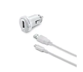 CellularLine Autoladegerät mit Datenkabel und microUSB-Anschluss / 2A / weiß
