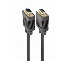 Gembird VGA HD-Kabel 15-Pin-Stecker/15-Pin-Stecker 1,8 m schwarz / doppelt geschirmt mit Ferriten