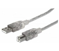 Manhattan Hi-Speed USB 2.0 Kabel AB M/M / 3M / Silber