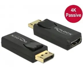DeLock Adapter Displayport 1.2 Stecker > HDMI Buchse 4K passiv / Schwarz