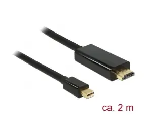 DeLock Kabel Mini Displayport 1.2 Stecker auf High Speed HDMI A Stecker 4K 2 m