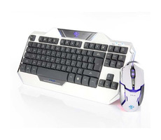 E-BLUE Auroza Set / Tastatur+Maus / Gaming-Kabelset / USB / US / Weiß
