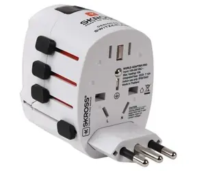 SKROSS Reiseadapter / einziehbar / weiß