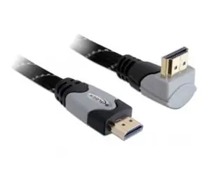 DeLock Kabel High Speed HDMI mit Ethernet - HDMI A Stecker > HDMI A Stecker / rechtwinklig / 2 m
