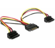 C-tech Kabel SATA Netzteil auf 2x SATA 90° / Gabel / 15cm