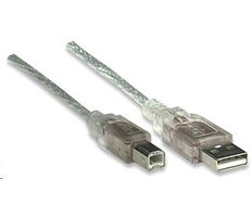 Manhattan Cable USB 2.0 AB / Anschluss / 5m / Silber