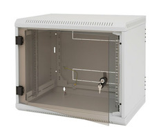 Triton 19" einteiliger Schrank 9HE/600mm / Ganzglastür